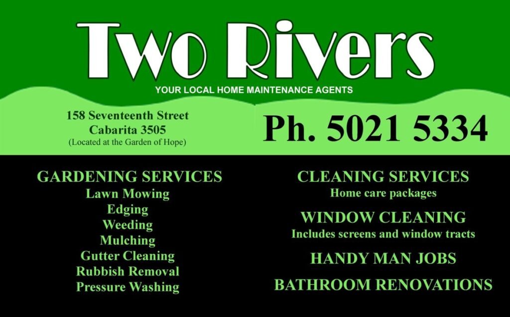 two rivers home maintenance business card